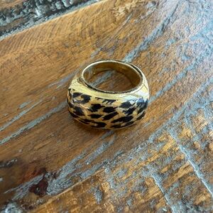 Leopard Print Gold Tone Ring